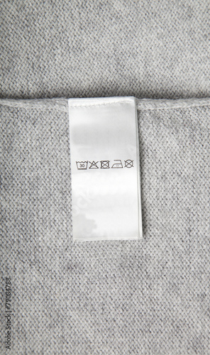 Washing label on cloth