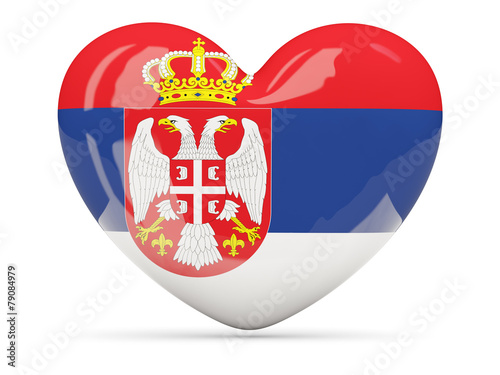 Heart shaped icon with flag of serbia