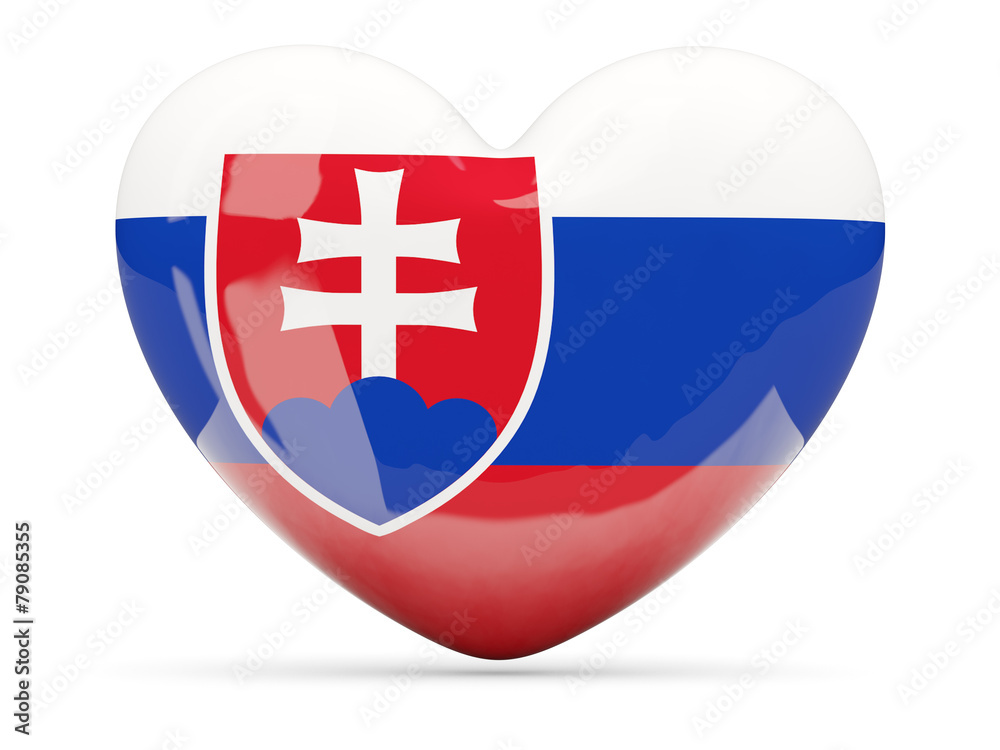 Obraz premium Heart shaped icon with flag of slovakia