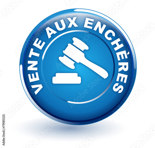 vente aux enchères sur bouton bleu
