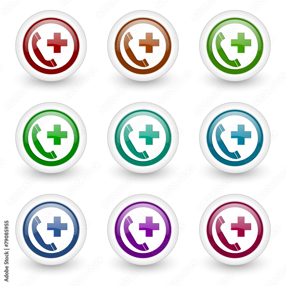emergency call vector icons set emergency call vector icons set