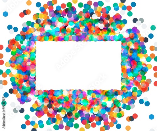 rectangular frame of colored confetti