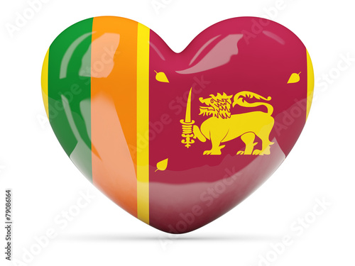 Heart shaped icon with flag of sri lanka