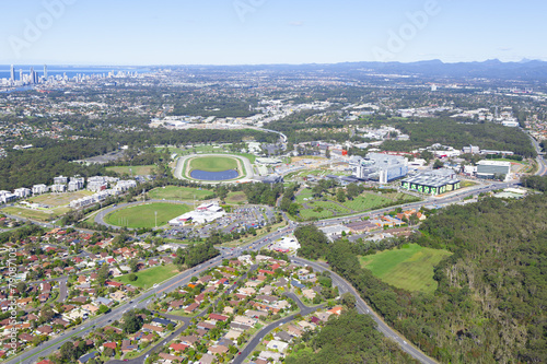 GOLD COAST, AUSTRALIA – JUNE 16: Aerial view of Gold Coast Uni