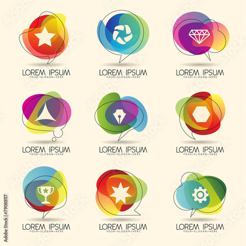 Abstract web Icon and colorful vector symbol