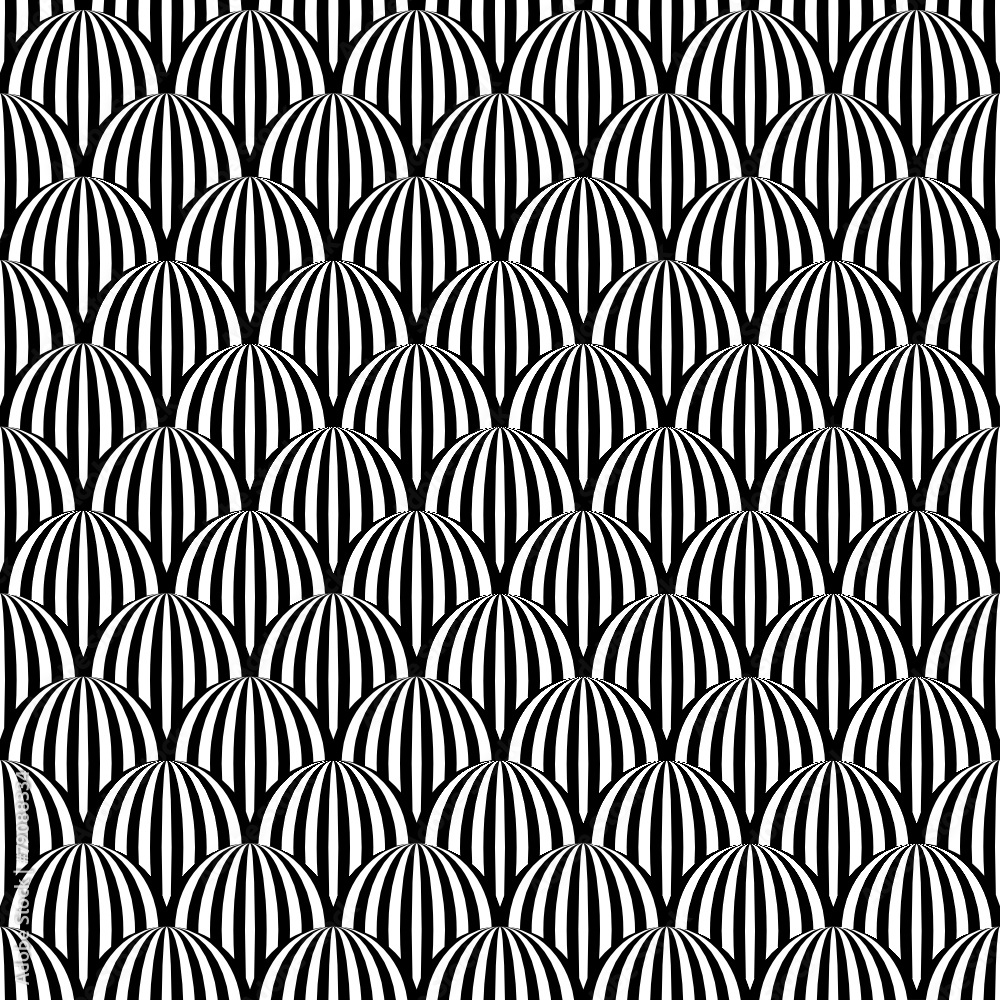 Retro Seamless Pattern Bowls Black/White Retro Seamless Pattern Bowls Black/White