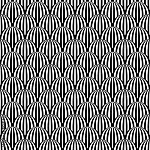 Retro Seamless Pattern Bowls Black/White