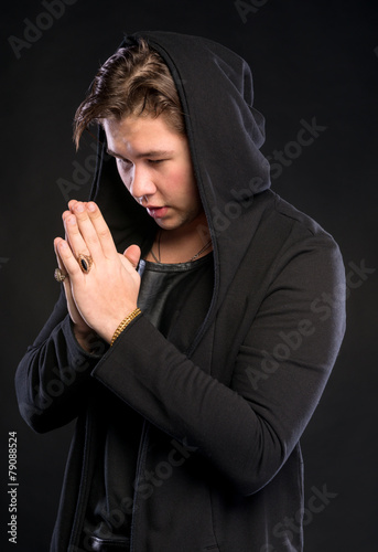 Young man praying