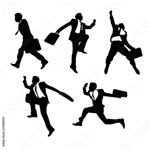 jump and running Businessmen