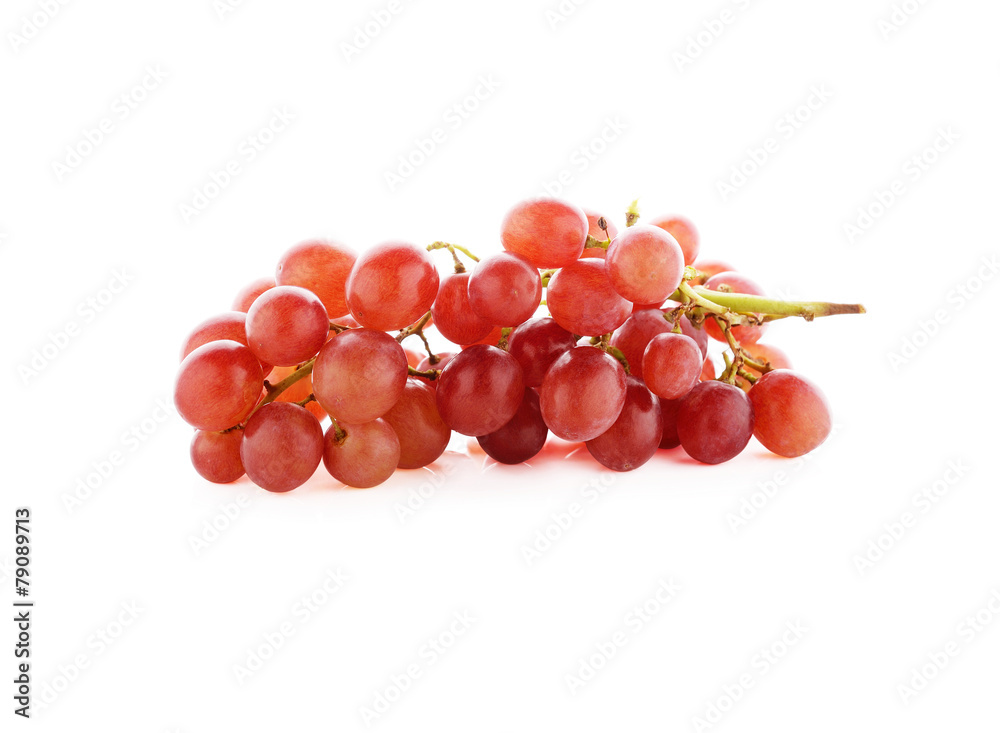 ripe red grape on white background