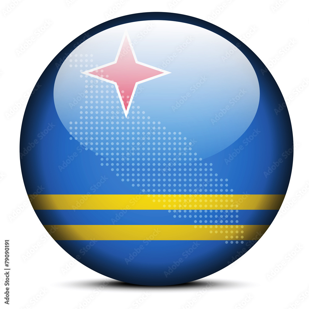 Map with Dot Pattern on flag button of Aruba Map with Dot Pattern on flag button of Aruba