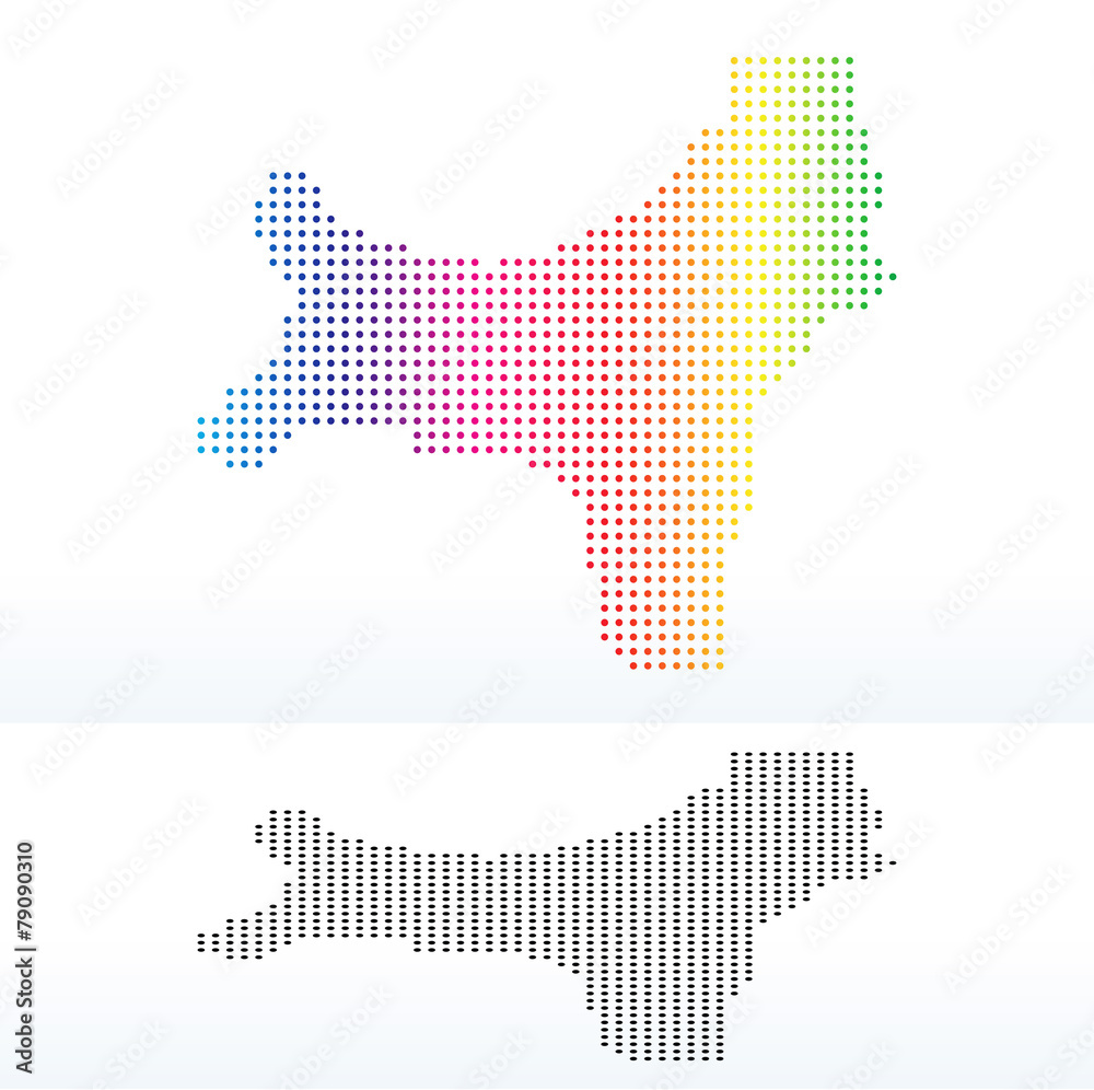 Fototapeta premium Map of Christmas Island with Dot Pattern