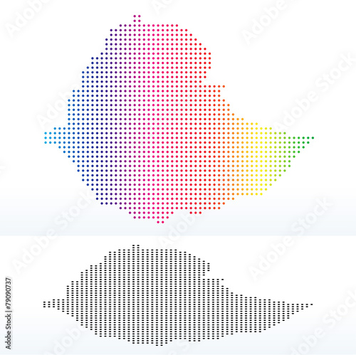Map of Federal Democratic Republic of Ethiopia with Dot Pattern