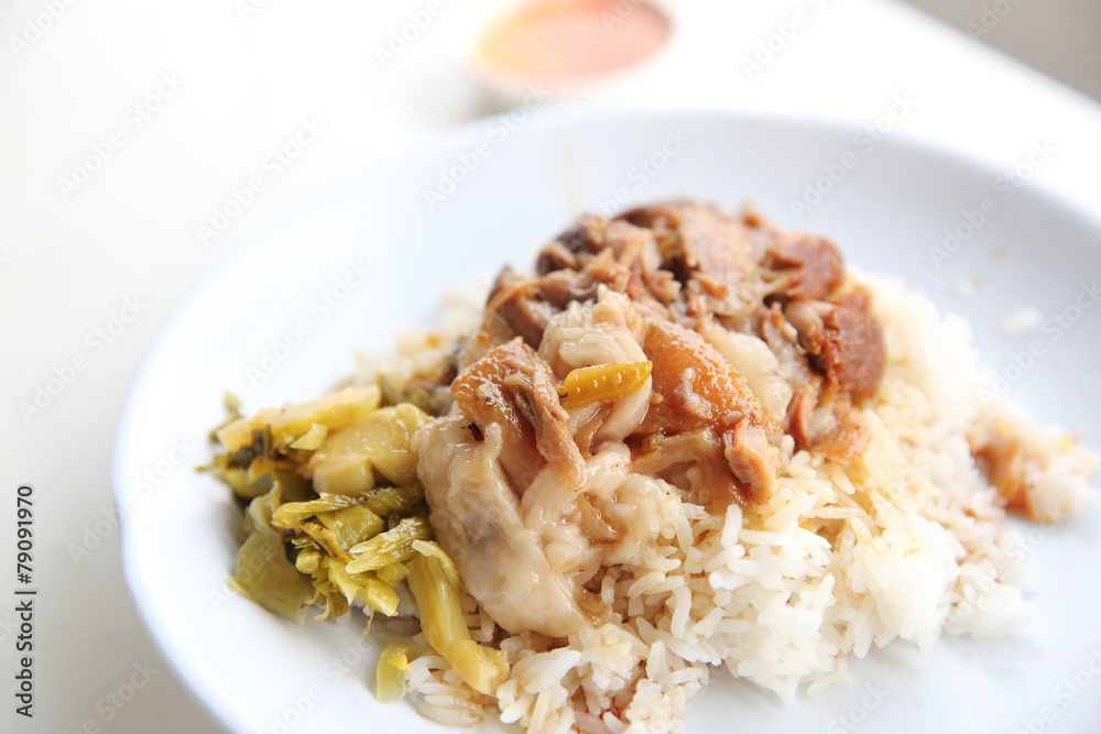 stewed pork leg on rice