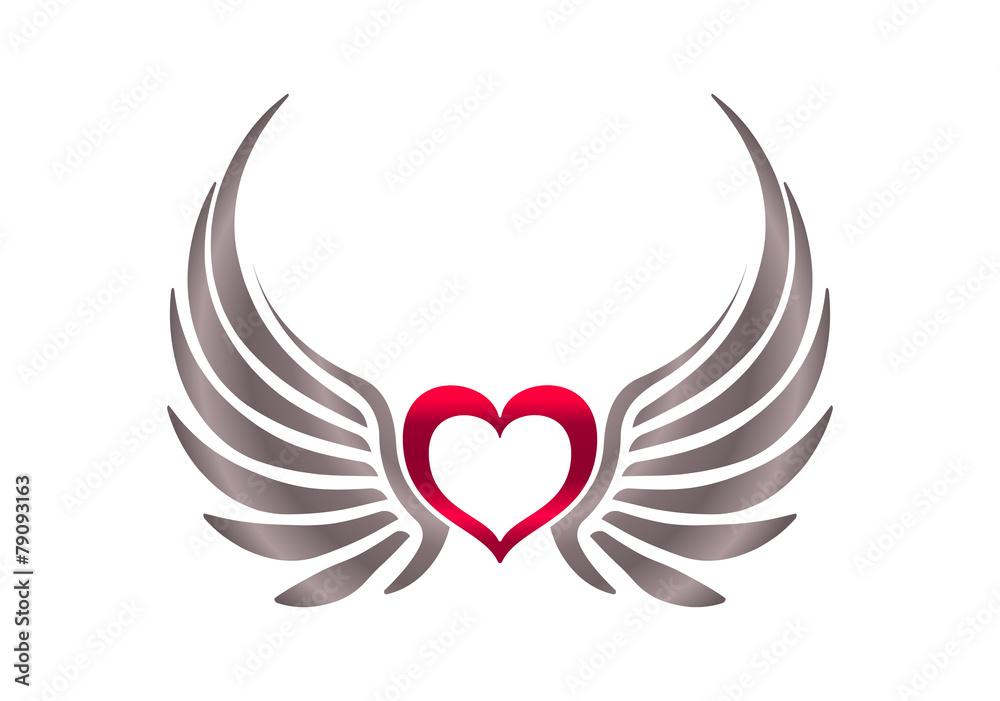 Heart with wings. Heart with wings.