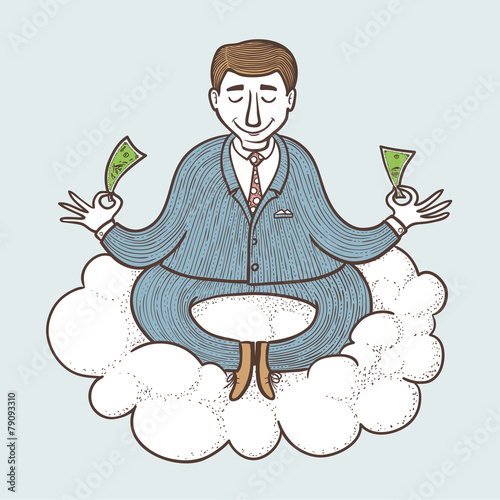 Businessman meditating