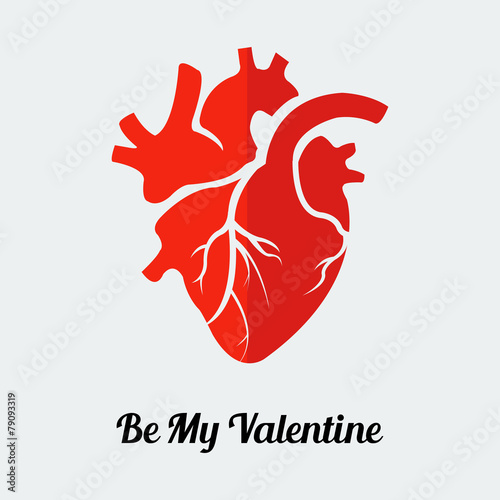 Vector be my valentine human heart