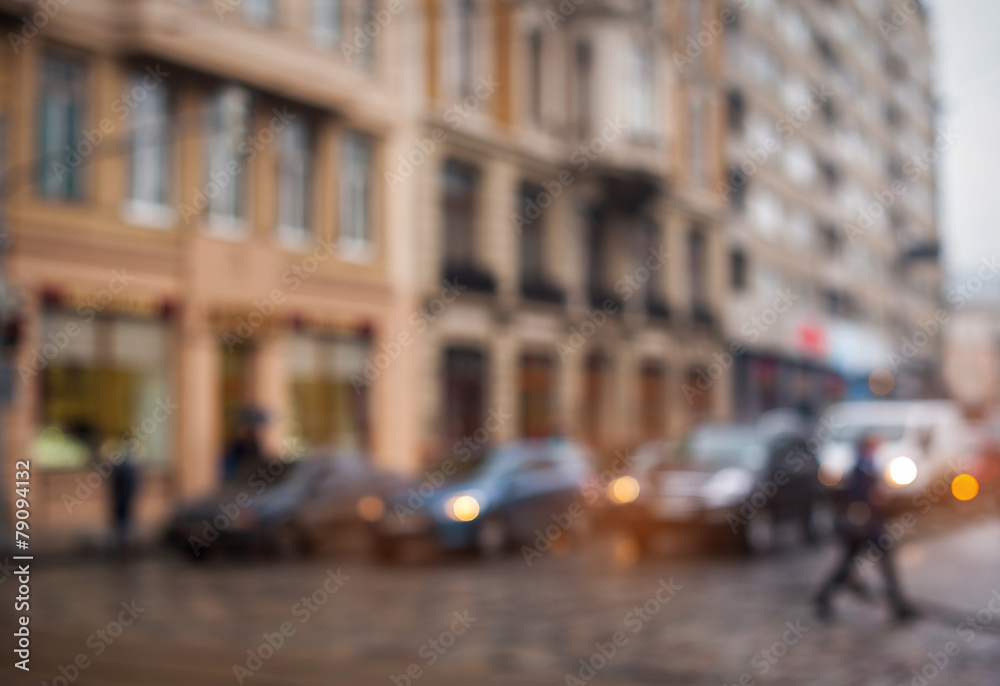 Fototapeta premium background blur city streets without focus