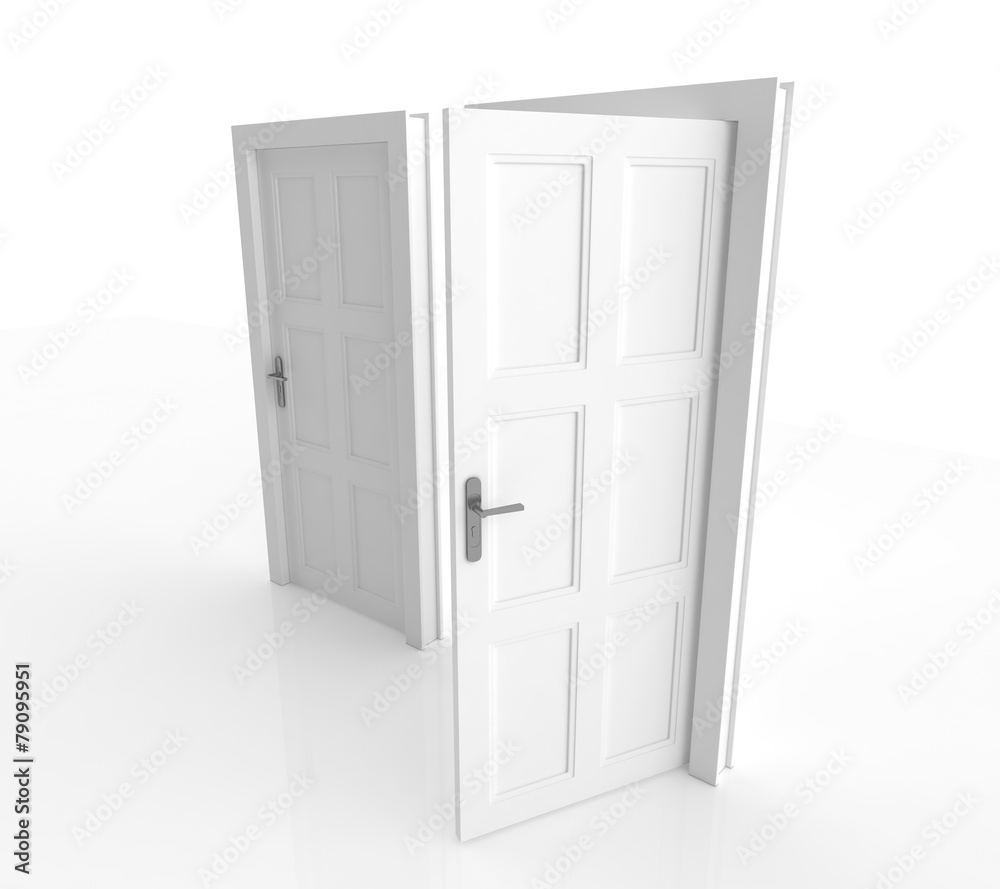 Closed and Open Doors Isolated Closed and Open Doors Isolated