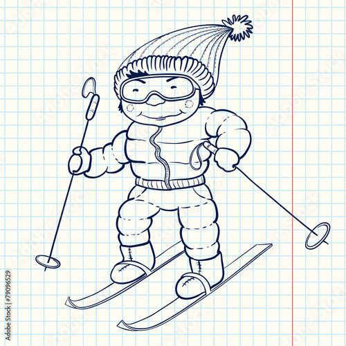 Doodle skier