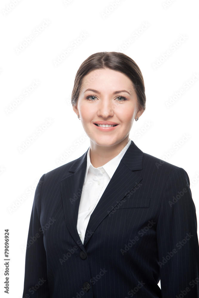 Business woman portrait . Isolated over a white background Business woman portrait . Isolated over a white background