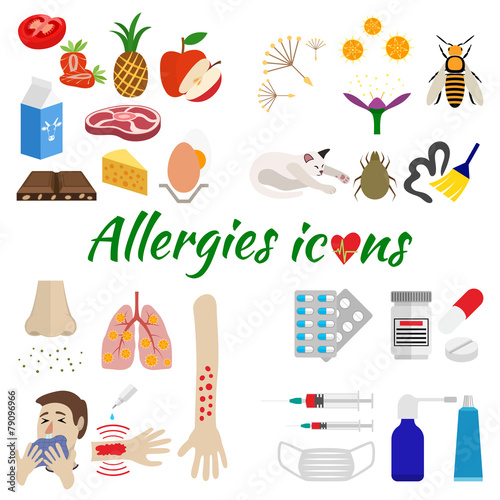 Allergy icons set