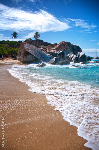 The Bath Beach at Virgin Gorda, Tortola, Caribbean