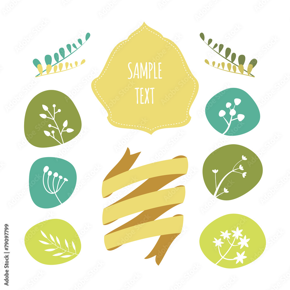 Set of Happy easter and spring design elements Set of Happy easter and spring design elements