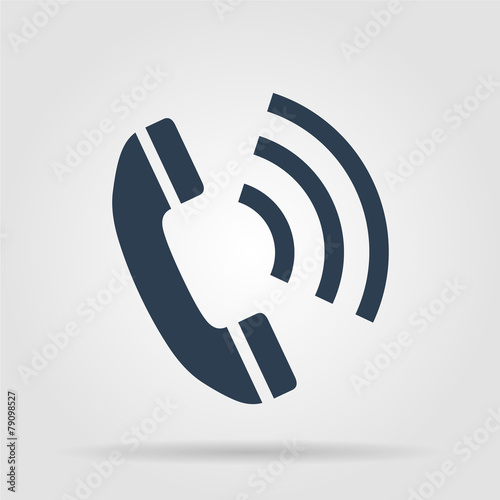 Flat icon of a phone