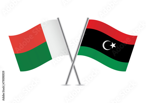 Free Download Libyan and Madagascar flags. Vector illustration. - GFXLoad