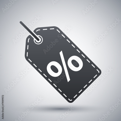 Vector tag or label with percent icon
