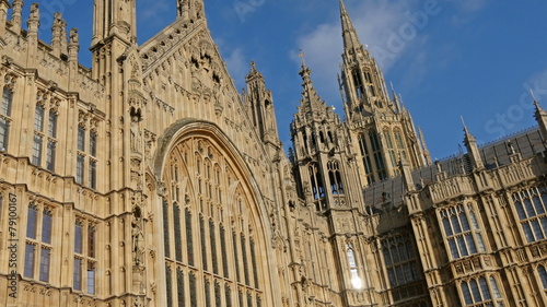 The view of the huge Palace of Westminster located in London