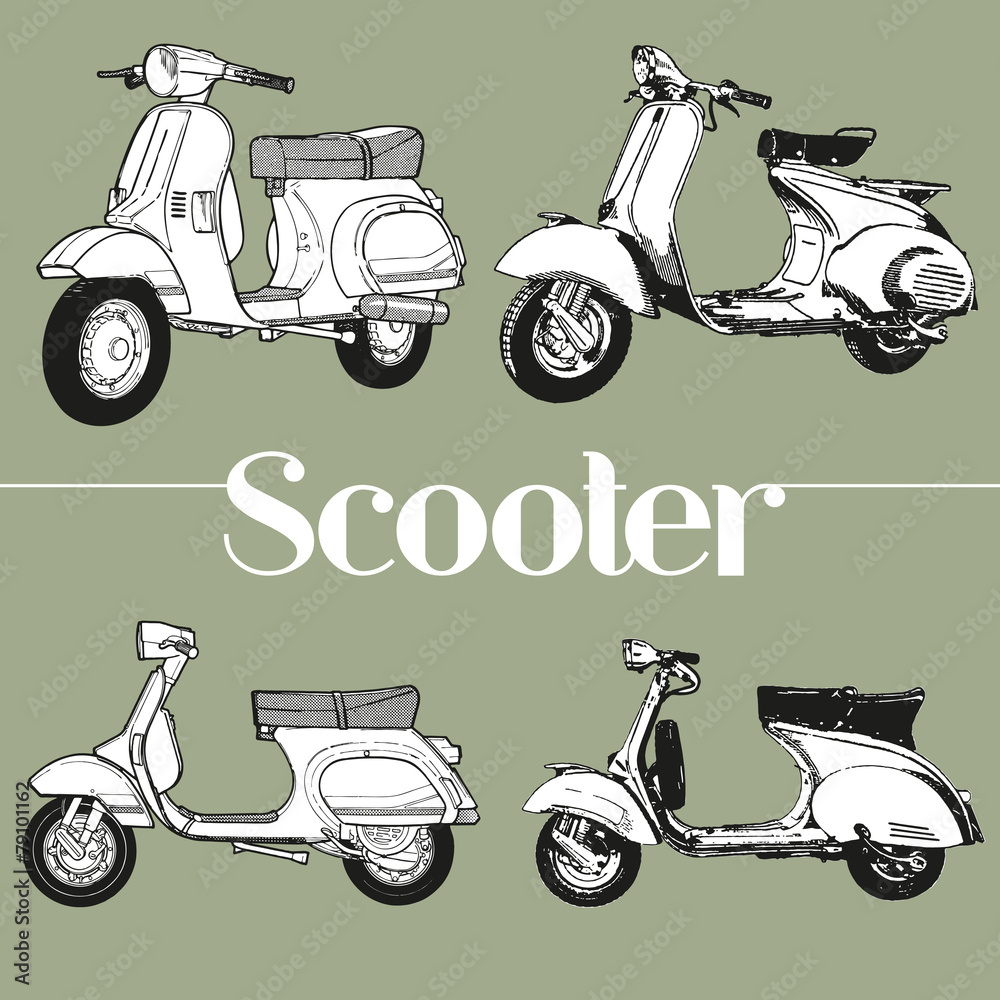 Symbol lambretta vespa scooter mod vector de Stock | Adobe Stock