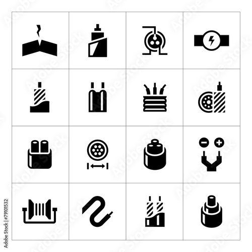Set icons of cables and wires