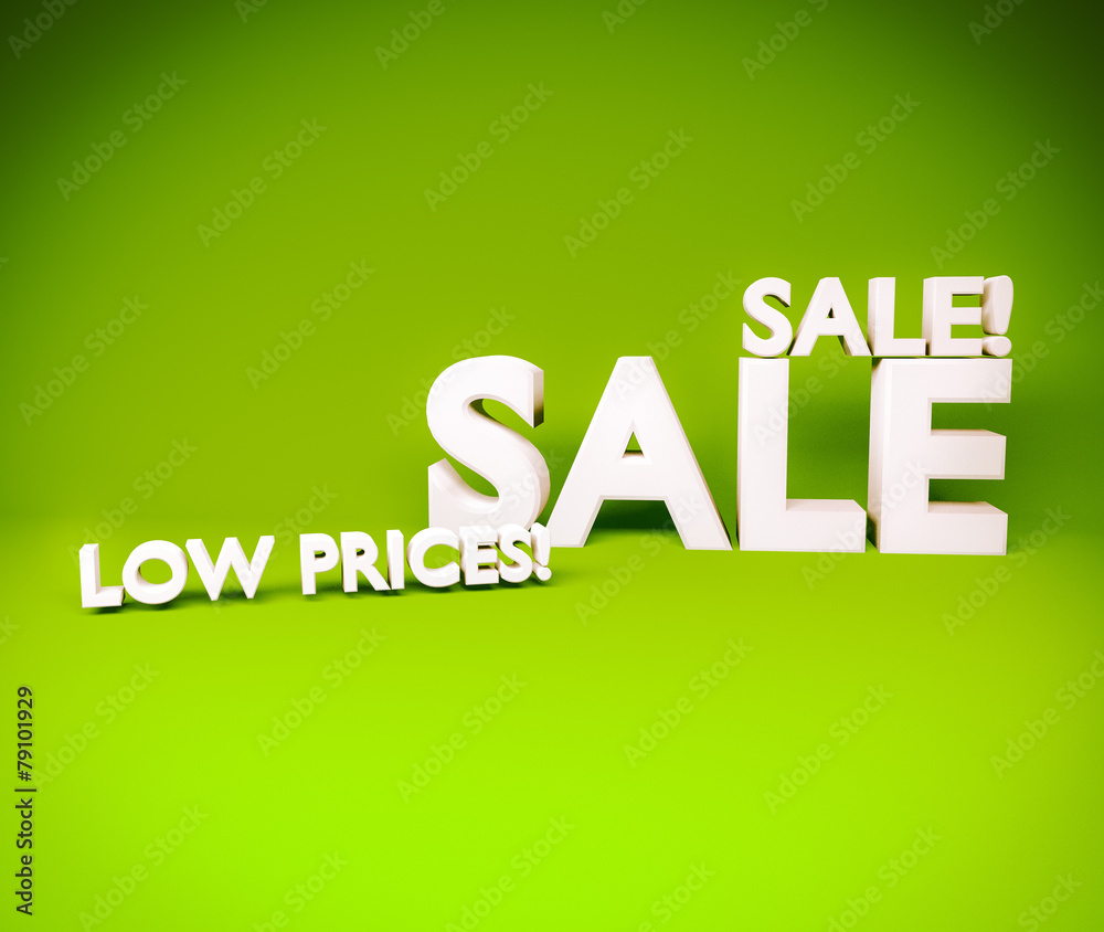 Fototapeta premium Sale 3d text green