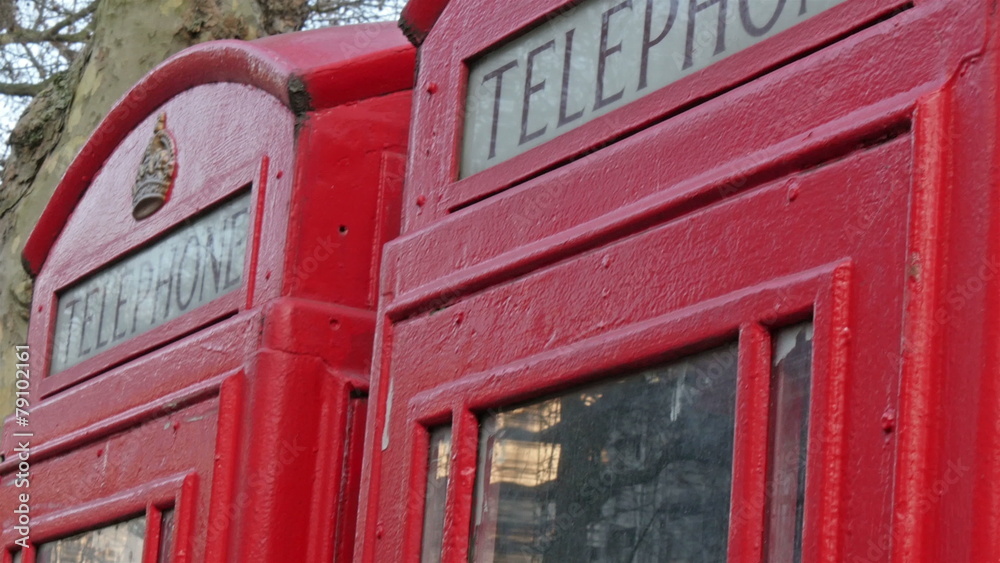 Two telephone booths from the streets of London Two telephone booths from the streets of London