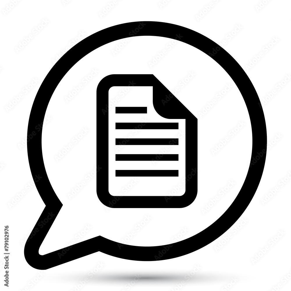 Vector bubble with document icon Vector bubble with document icon