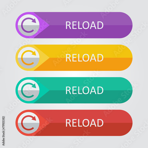 Vector flat buttons reload