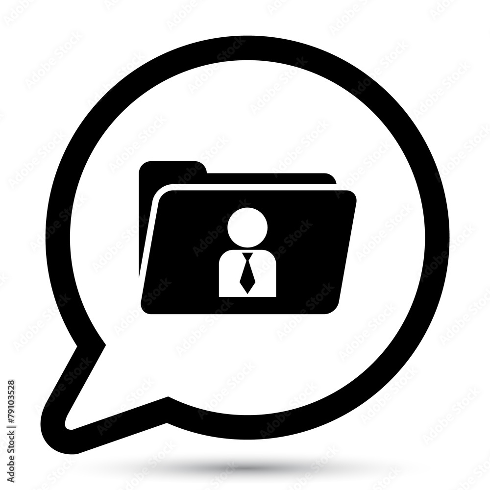 Vector bubble with folder user icon Vector bubble with folder user icon