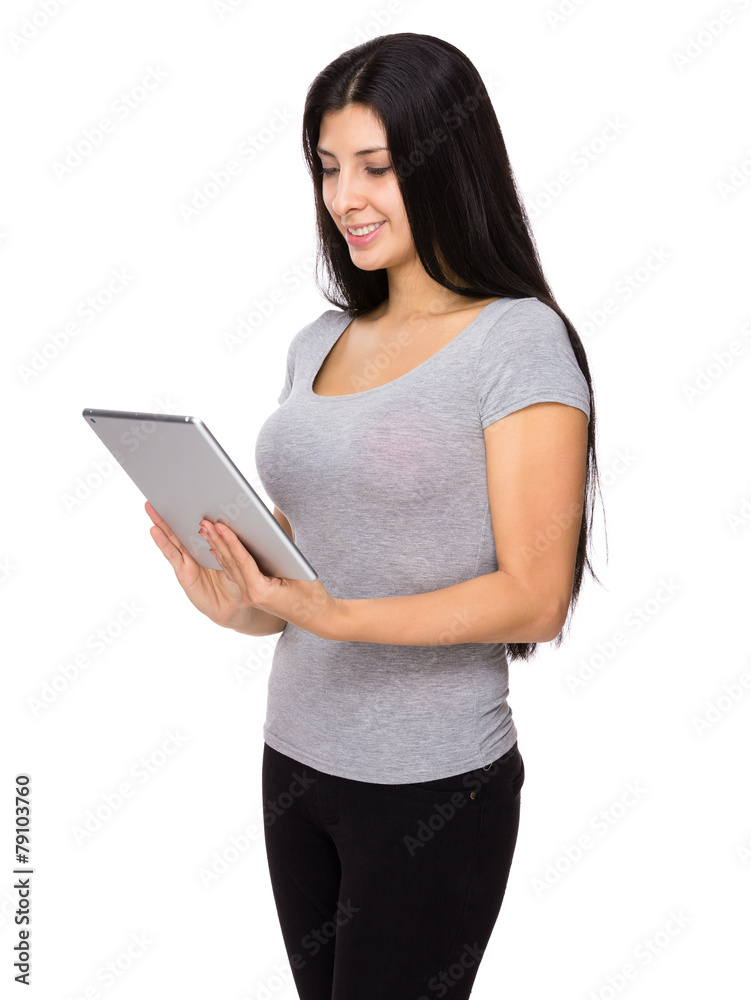 Iranian woman use of tablet Iranian woman use of tablet