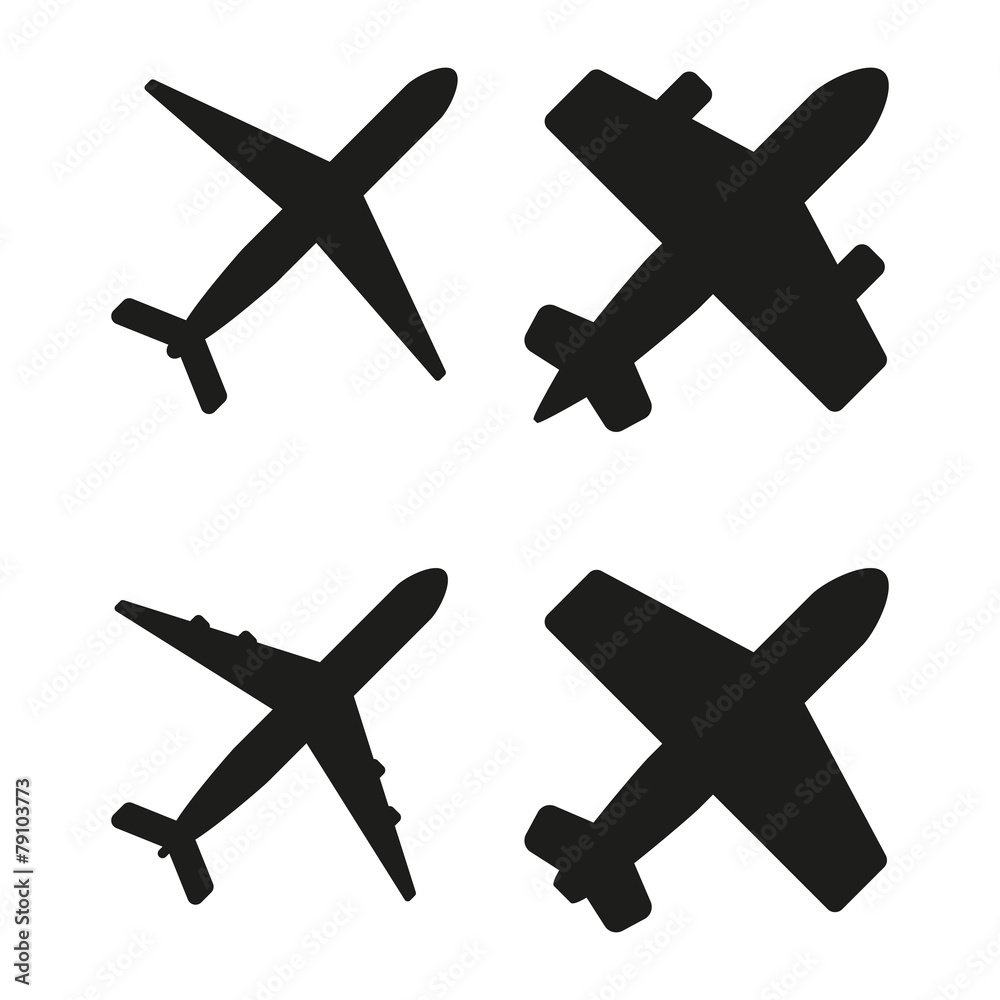 Vector illustration of black planes Vector illustration of black planes