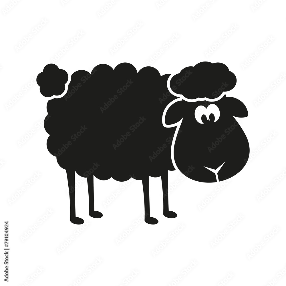 Obraz premium Vector sheep stencil