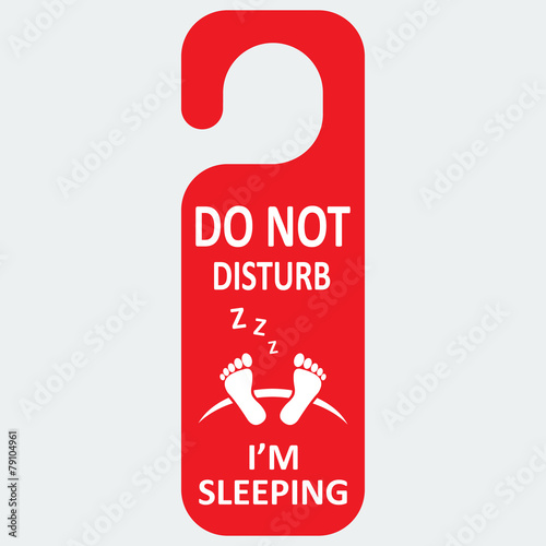 Vector hotel tag do not disturb with sleeping icon