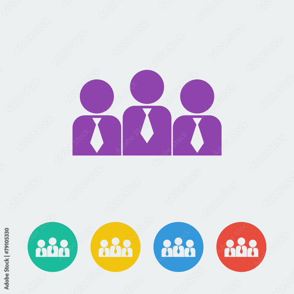 Vector team flat circle icon Vector team flat circle icon