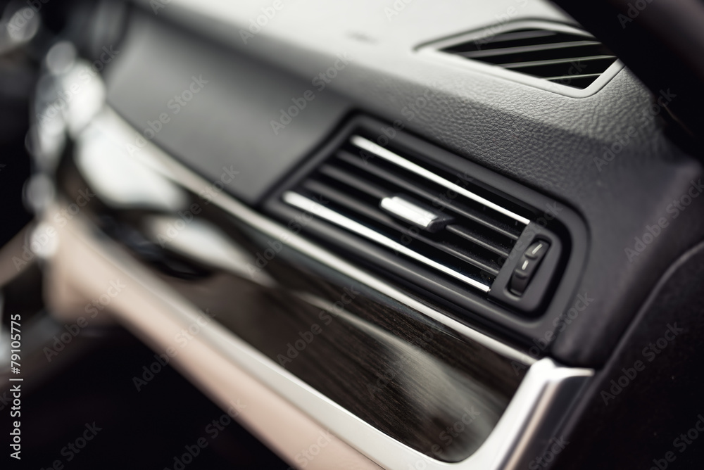 Car ventilation system with adjustment buttons and details Car ventilation system with adjustment buttons and details