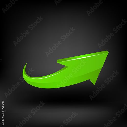 Green arrow. Vector