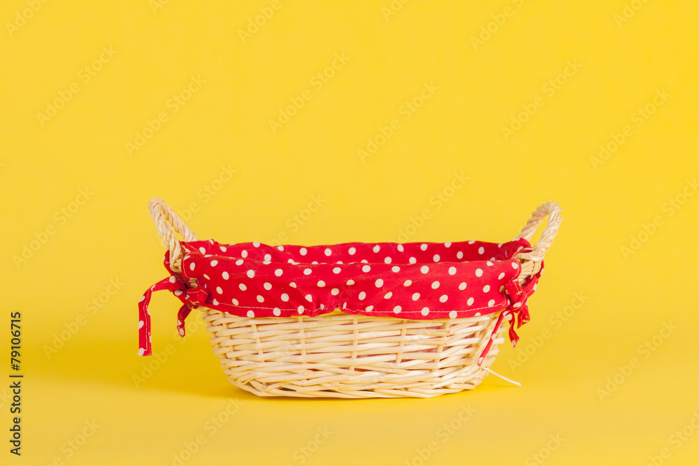 Basket with red on yellow