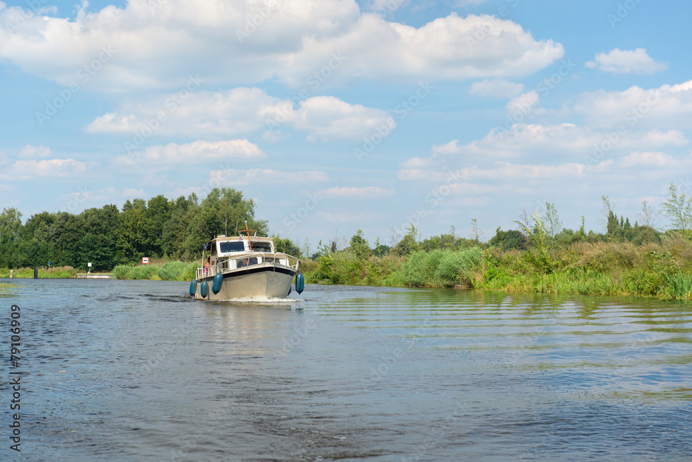 Fototapeta premium Dutch river with little boat
