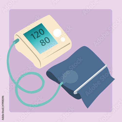 Sphygmomanometer measures blood pressure readings of 120 80
