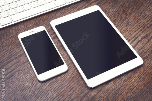 Tablet pc and smartphone mockup